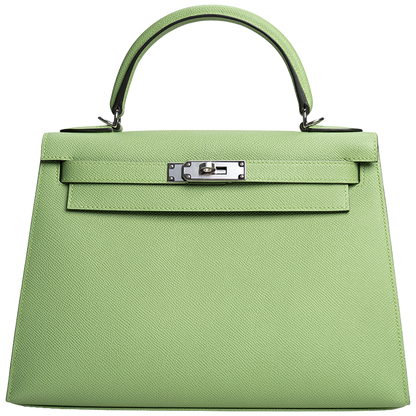 Kelly 28 Sellier Epsom Vert Criquet Palladium Hardware Stamp Z 2021